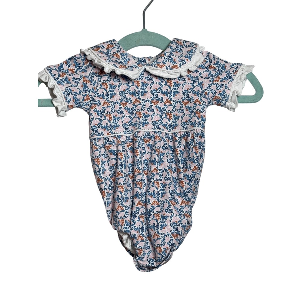 Lila and Hayes‎ Baby Girls Floral Ruffle Collar Bodysuit NB Fall Pima Cotton